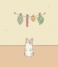 葉っぱの壁飾り猫とスープ
