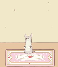 ラグピンク猫とスープ