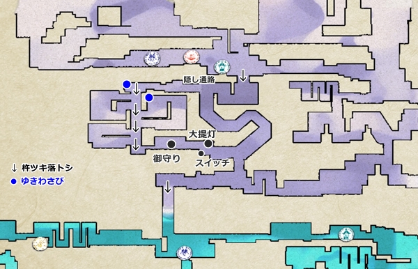 ミメグミ山２地図ボウと月夜の碧い花