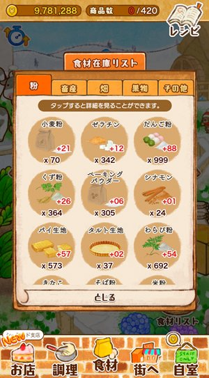 洋菓子店ローズ食材在庫